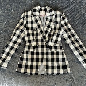 Black and white Plaid blazer jacket